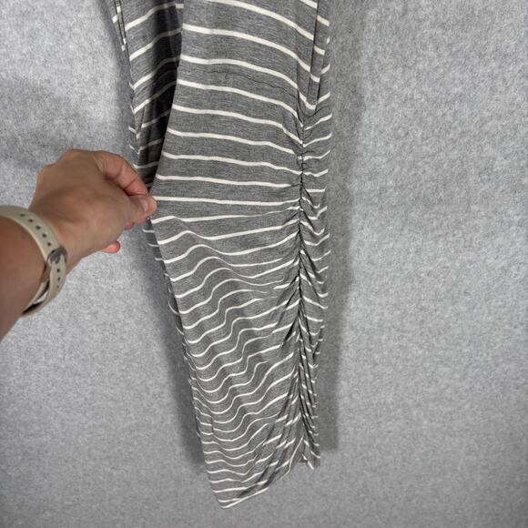 Athleta Ember Midi Dress Medium Gray Ruched Racerback Jersey Stretch Tennis Golf - Picture 4 of 12